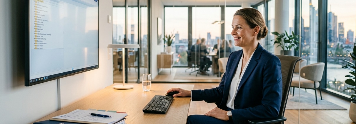 SAP-HCM-Datenschutzverantwortliche prüft eine Art-15-DSGVO-Auskunft am SAP-GUI-Bildschirm
