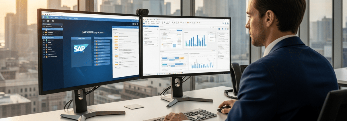 Berater richtet SAP ILM am Doppelmonitor-Arbeitsplatz ein